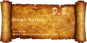 Dongó Bálint névjegykártya
