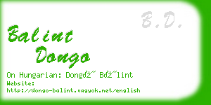balint dongo business card